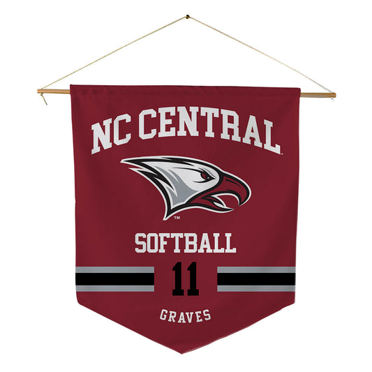 NCCU - NCAA Softball : Makiya Graves - Pennant - 18" x 21"-0
