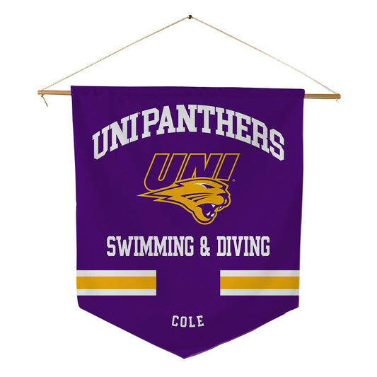 Northern Iowa - NCAA Women's Swimming & Diving : Aspen Cole - Pennant - 18" x 21"-0