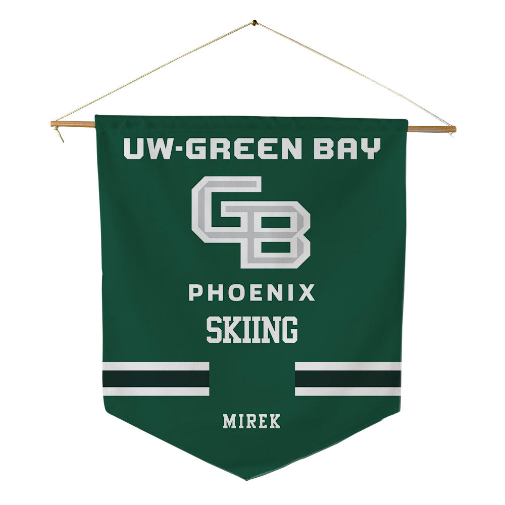 UW Green Bay - NCAA Skiing : Cole Mirek - Pennant - 18" x 21"-0