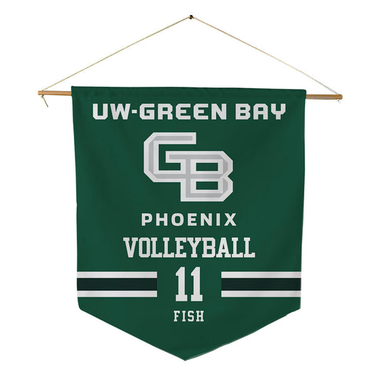 UW Green Bay - NCAA Women's Volleyball : Kirsten Fish - Pennant - 18" x 21"-0