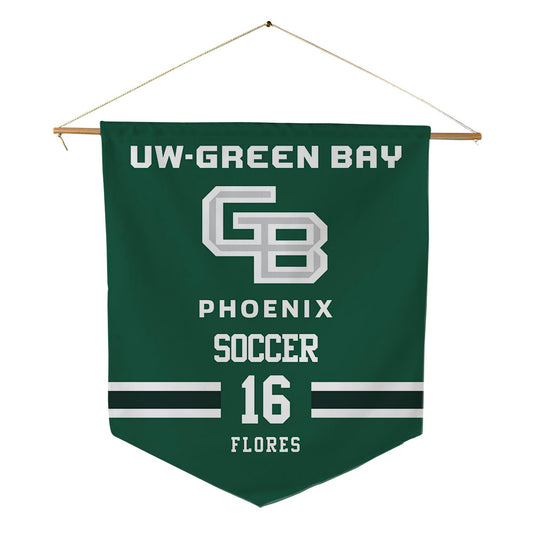 UW Green Bay - NCAA Men's Soccer : Isiah Flores - Pennant - 18" x 21"-0
