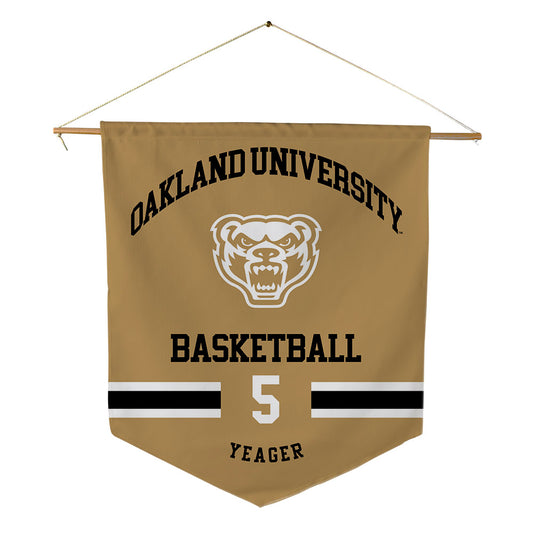 Oakland - NCAA Men's Basketball : MJ Yeager - Pennant - 18" x 21"-0