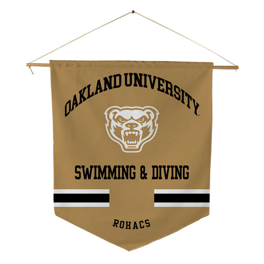 Oakland - NCAA Men's Swimming & Diving : Caleb Rohacs - Pennant - 18" x 21"-0