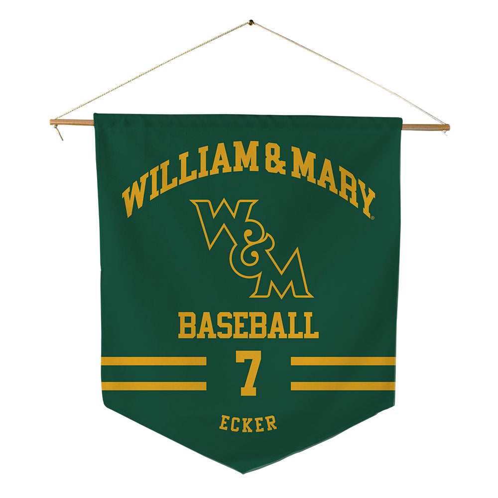 William & Mary - NCAA Baseball : Chase Ecker - Pennant - 18" x 21"-0