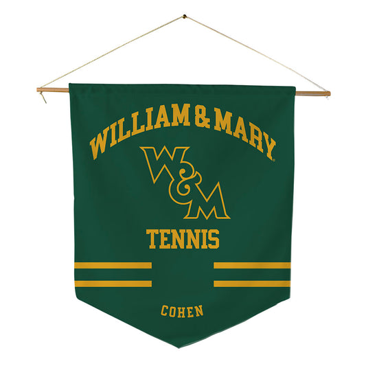 William & Mary - NCAA Men's Tennis : Austin Cohen - Pennant - 18" x 21"-0