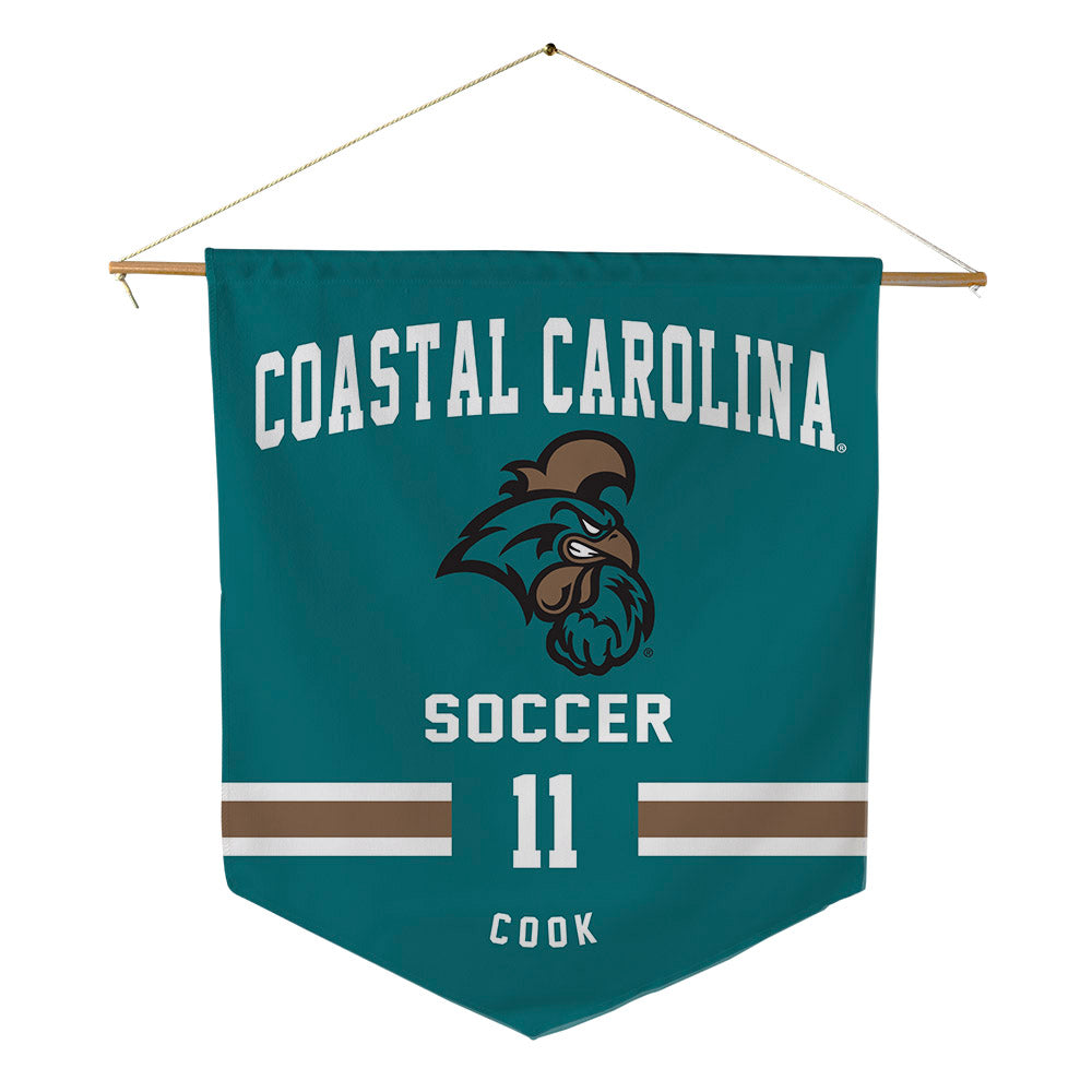Coastal Carolina - NCAA Men's Soccer : Christian Cook - Pennant - 18" x 21"-0