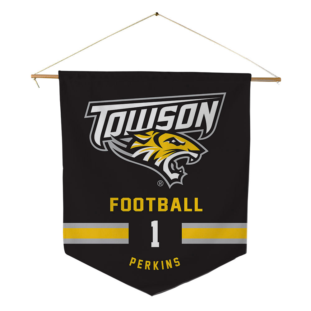 Towson - NCAA Football : Zay Perkins - Pennant - 18" x 21"-0