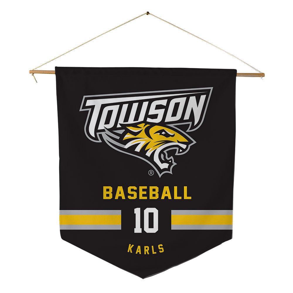 Towson - NCAA Baseball : Nicholas Karls - Pennant - 18" x 21"-0