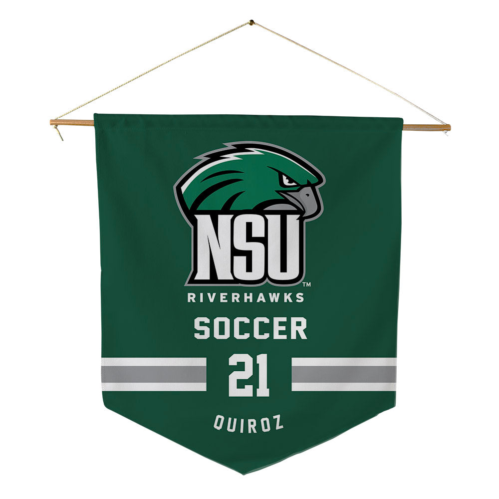 Northeastern State - NCAA Men's Soccer : Erik Quiroz - Pennant - 18" x 21"-0
