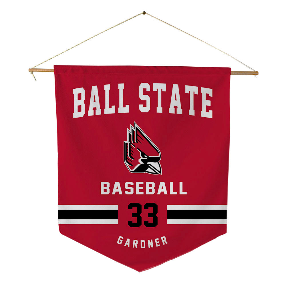 Ball State - NCAA Baseball : Patrick Gardner - Pennant - 18" x 21"-0