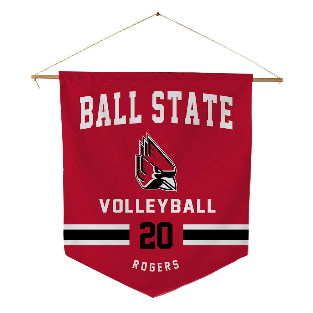 Ball State - NCAA Men's Volleyball : Patrick Rogers - Pennant - 18" x 21"-0