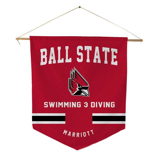 Ball State - NCAA Women's Swimming & Diving : Tommy-Anne Marriott - Pennant - 18" x 21"-0