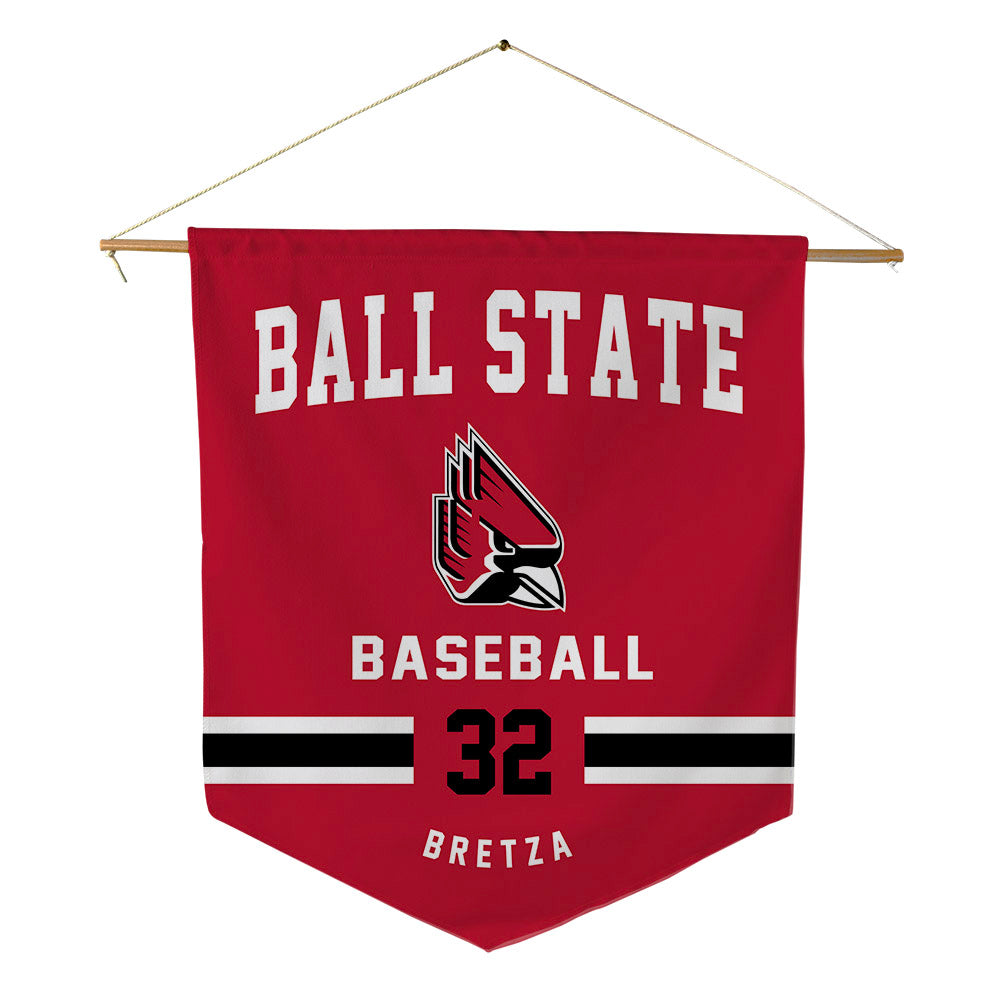 Ball State - NCAA Baseball : Zander Bretza - Pennant - 18" x 21"-0