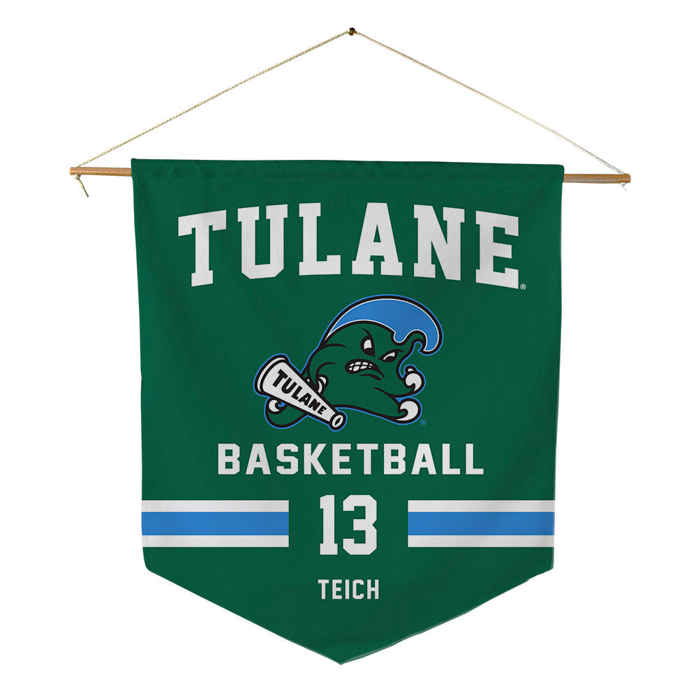 Tulane - NCAA Men's Basketball : Joseph Teich - Pennant - 18" x 21"-0