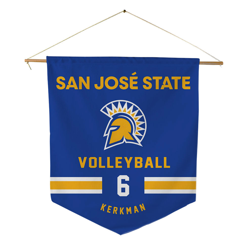 SJSU - NCAA Women's Volleyball : Halle Kerkman - Pennant - 18" x 21"-0
