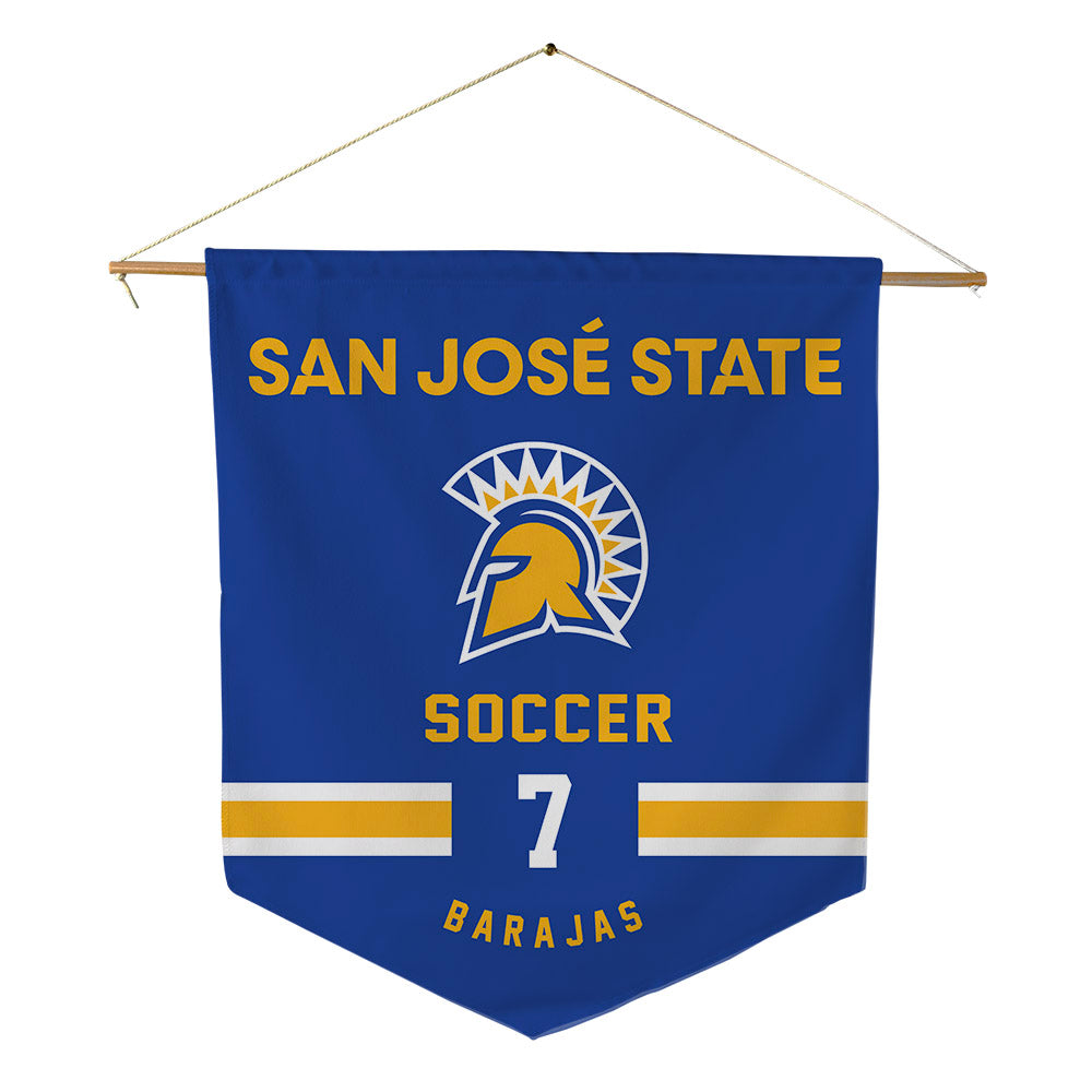 SJSU - NCAA Men's Soccer : Jarette Barajas - Pennant - 18" x 21"-0