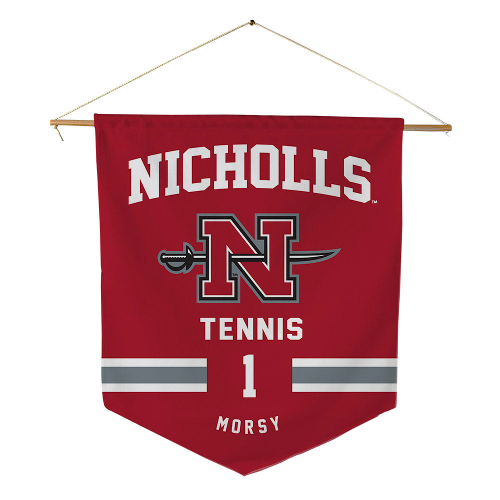 Nicholls State - NCAA Men's Tennis : Omar Morsy - Pennant - 18" x 21"-0