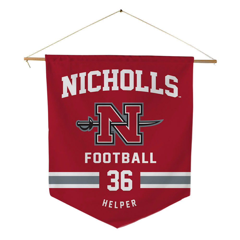 Nicholls State - NCAA Football : Justin Helper - Pennant - 18" x 21"-0