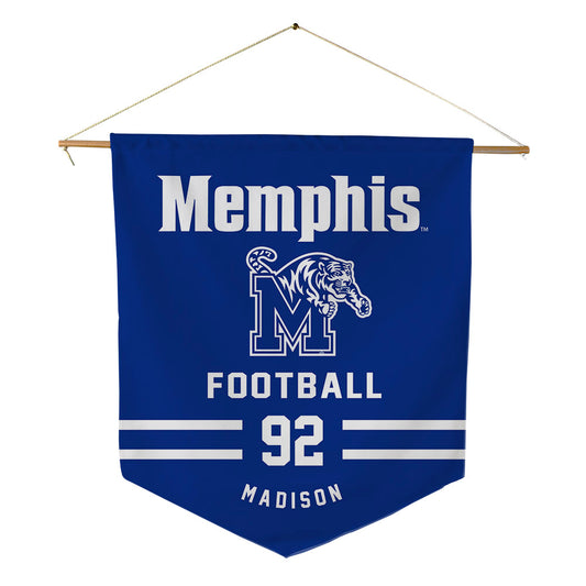Memphis - NCAA Football : JaQuentin Madison - Pennant - 18" x 21"-0