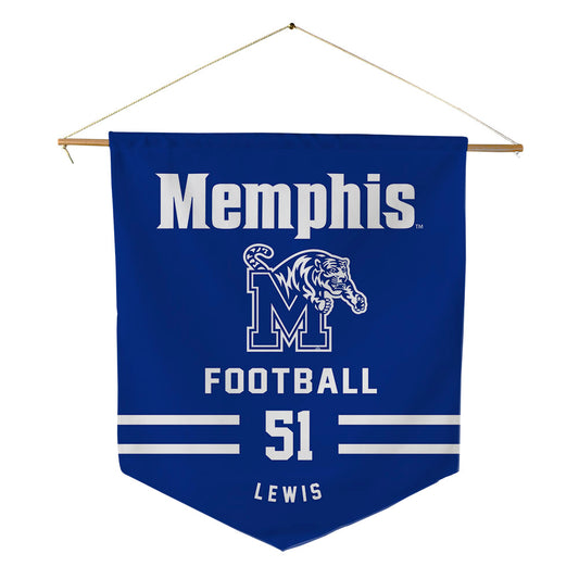 Memphis - NCAA Football : Taccofah Lewis - Pennant - 18" x 21"-0