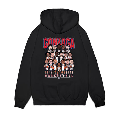 Gonzaga - NCAA Men's Basketball : - Team Caricature Premium Hooded Sweatshirt-1