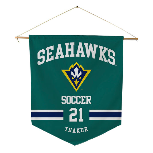 UNC Wilmington - NCAA Men's Soccer : Rohit Thakur - Pennant - 18" x 21"-0