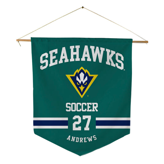 UNC Wilmington - NCAA Men's Soccer : Ellington Andrews - Pennant - 18" x 21"-0