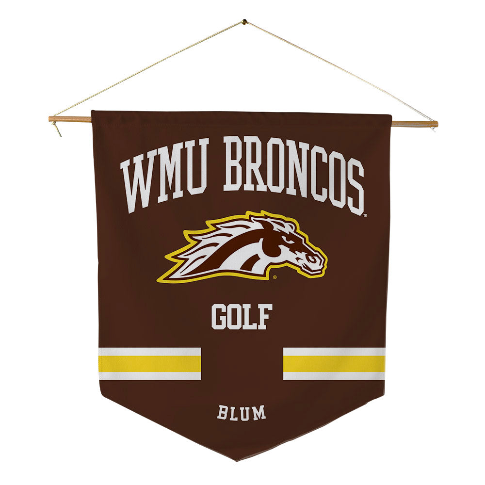 Western Michigan - NCAA Women's Golf : Madeline Blum - Pennant - 18" x 21"-0