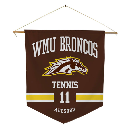 Western Michigan - NCAA Men's Tennis : Ashton Adesoro - Pennant - 18" x 21"-0