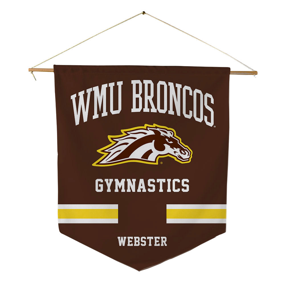 Western Michigan - NCAA Women's Gymnastics : Kyler Webster - Pennant - 18" x 21"-0