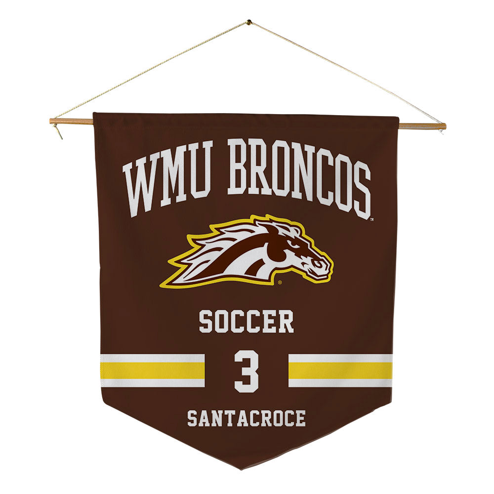 Western Michigan - NCAA Men's Soccer : Giuseppe Santacroce - Pennant - 18" x 21"-0