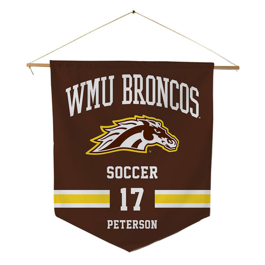 Western Michigan - NCAA Women's Soccer : Laney Peterson - Pennant - 18" x 21"-0