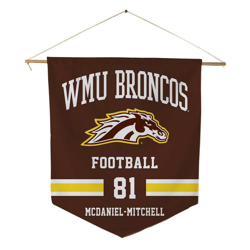 Western Michigan - NCAA Football : Earnest McDaniel-Mitchell - Pennant - 18" x 21"-0