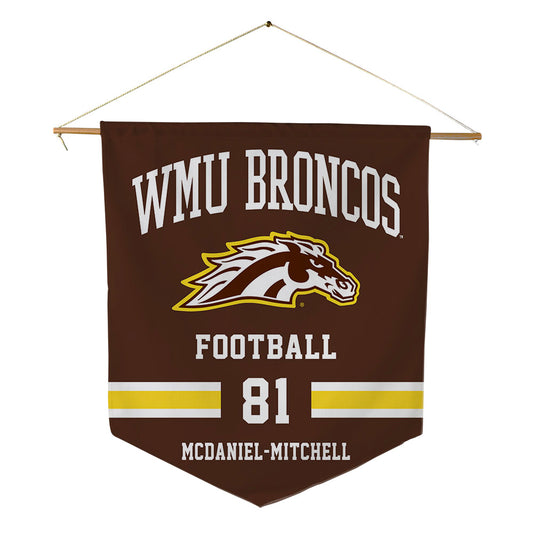 Western Michigan - NCAA Football : Earnest McDaniel-Mitchell - Pennant - 18" x 21"-0
