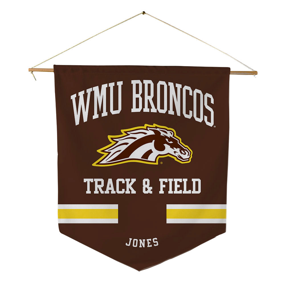 Western Michigan - NCAA Women's Track & Field : soniya jones - Pennant - 18" x 21"-0