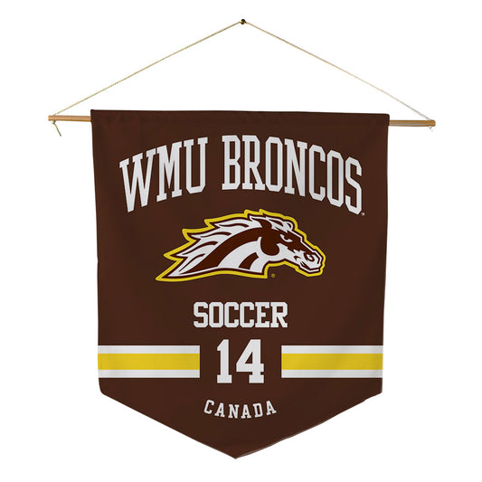 Western Michigan - NCAA Women's Soccer : Madi Canada - Pennant - 18" x 21"-0