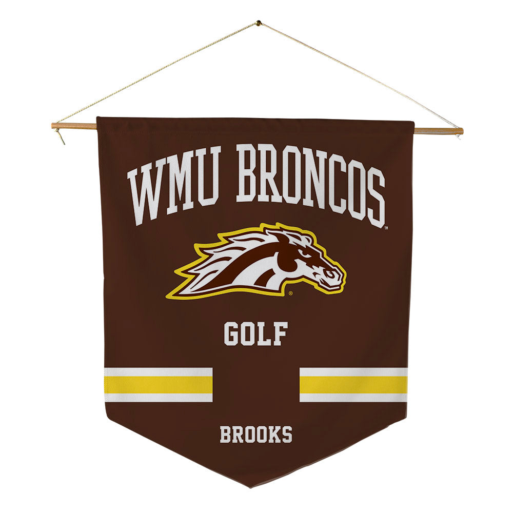 Western Michigan - NCAA Women's Golf : Bella Brooks - Pennant - 18" x 21"-0