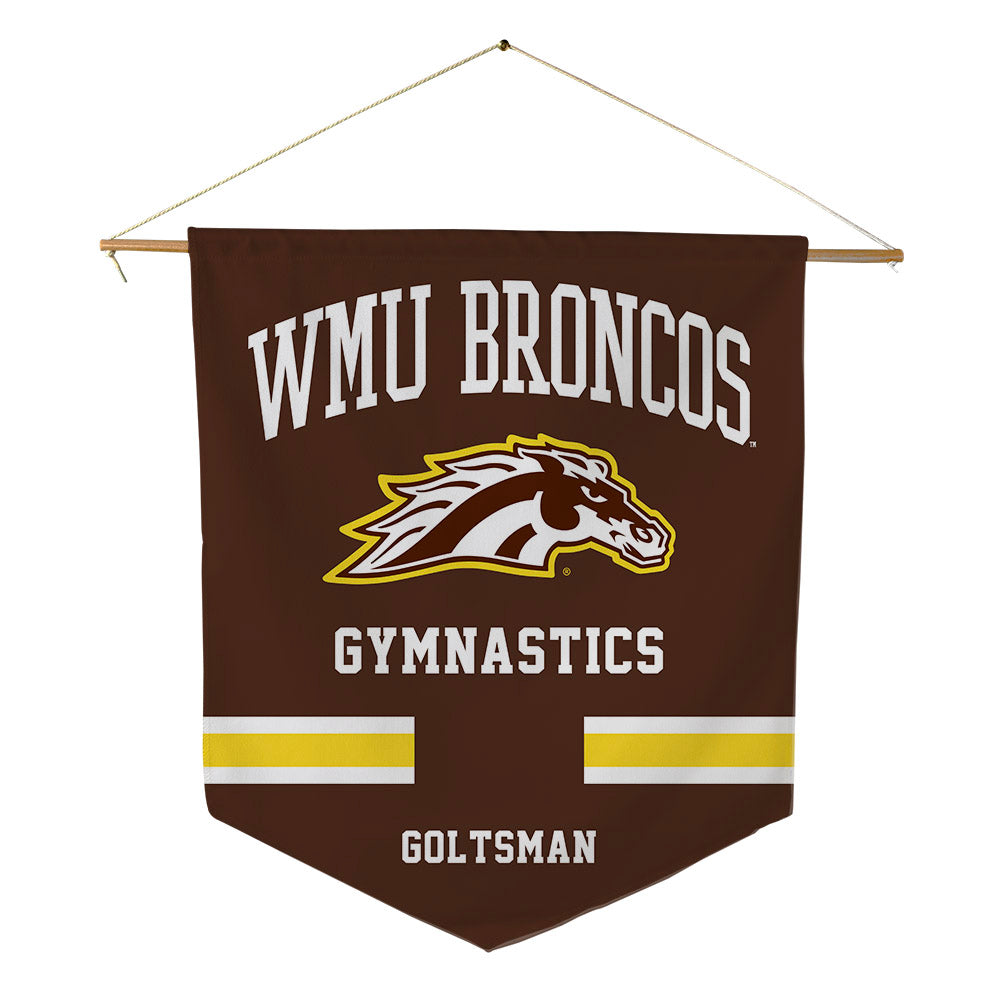Western Michigan - NCAA Women's Gymnastics : Estee Goltsman - Pennant - 18" x 21"-0