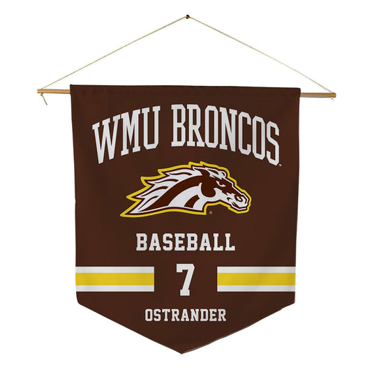 Western Michigan - NCAA Baseball : Connor Ostrander - Pennant - 18" x 21"-0