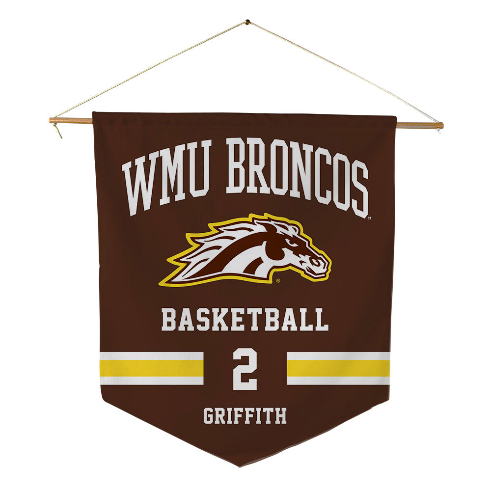 Western Michigan - NCAA Men's Basketball : Jalen Griffith - Pennant - 18" x 21"-0