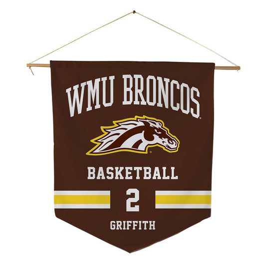 Western Michigan - NCAA Men's Basketball : Jalen Griffith - Pennant - 18" x 21"-0