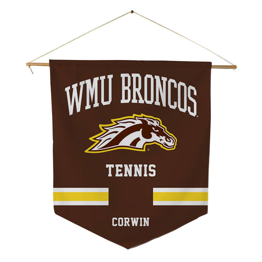 Western Michigan - NCAA Men's Tennis : Oscar Corwin - Pennant - 18" x 21"-0