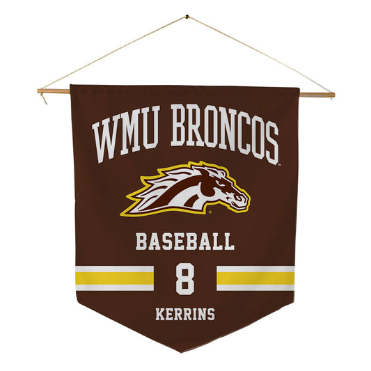 Western Michigan - NCAA Baseball : Luke Kerrins - Pennant - 18" x 21"-0