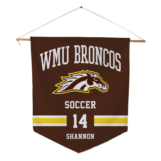 Western Michigan - NCAA Men's Soccer : Christian Shannon - Pennant - 18" x 21"-0