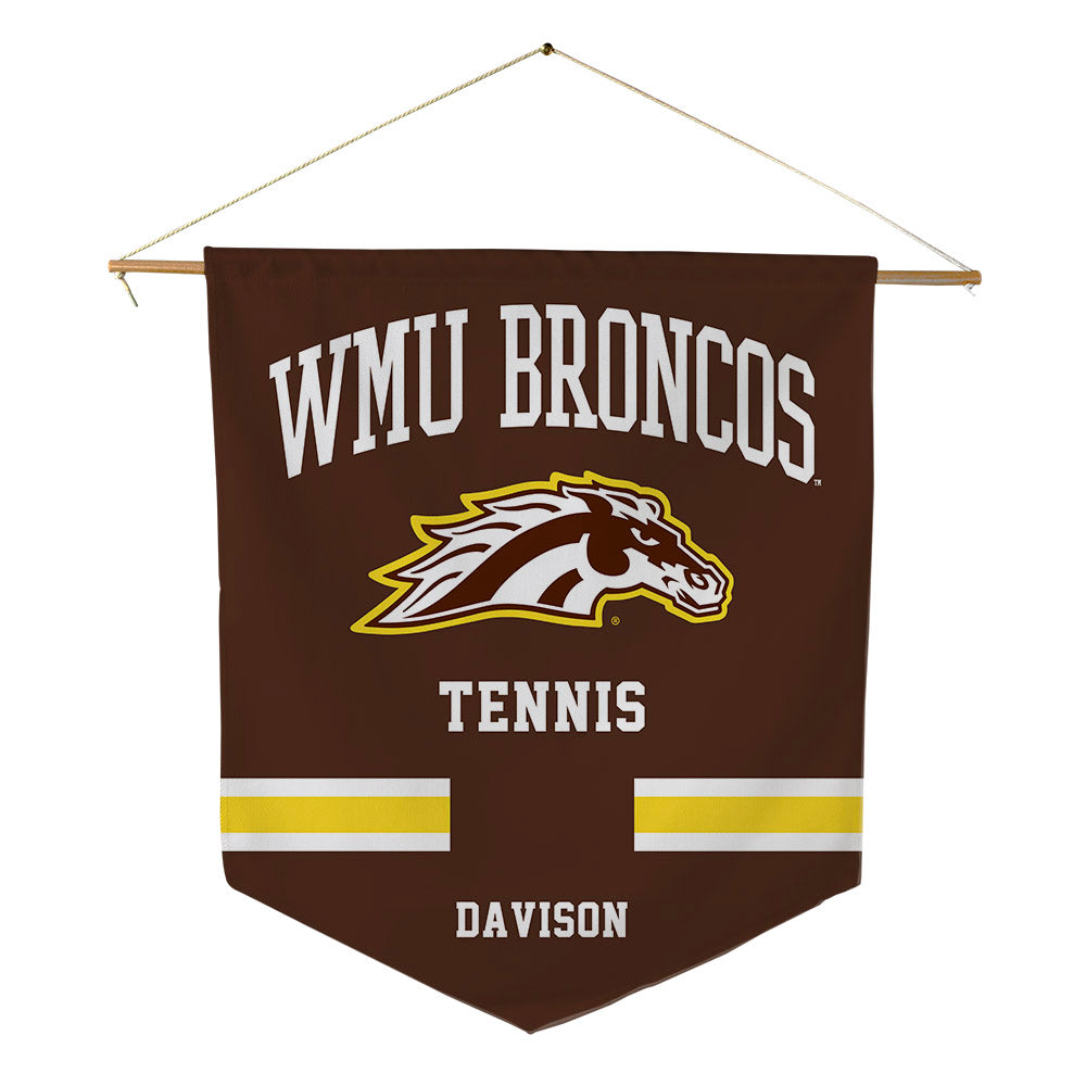 Western Michigan - NCAA Men's Tennis : Jack Davison - Pennant - 18" x 21"-0