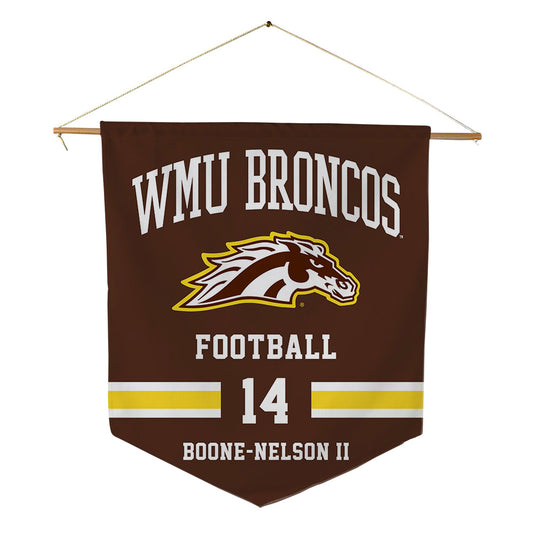 Western Michigan - NCAA Football : Keivin Boone-Nelson II - Pennant - 18" x 21"-0