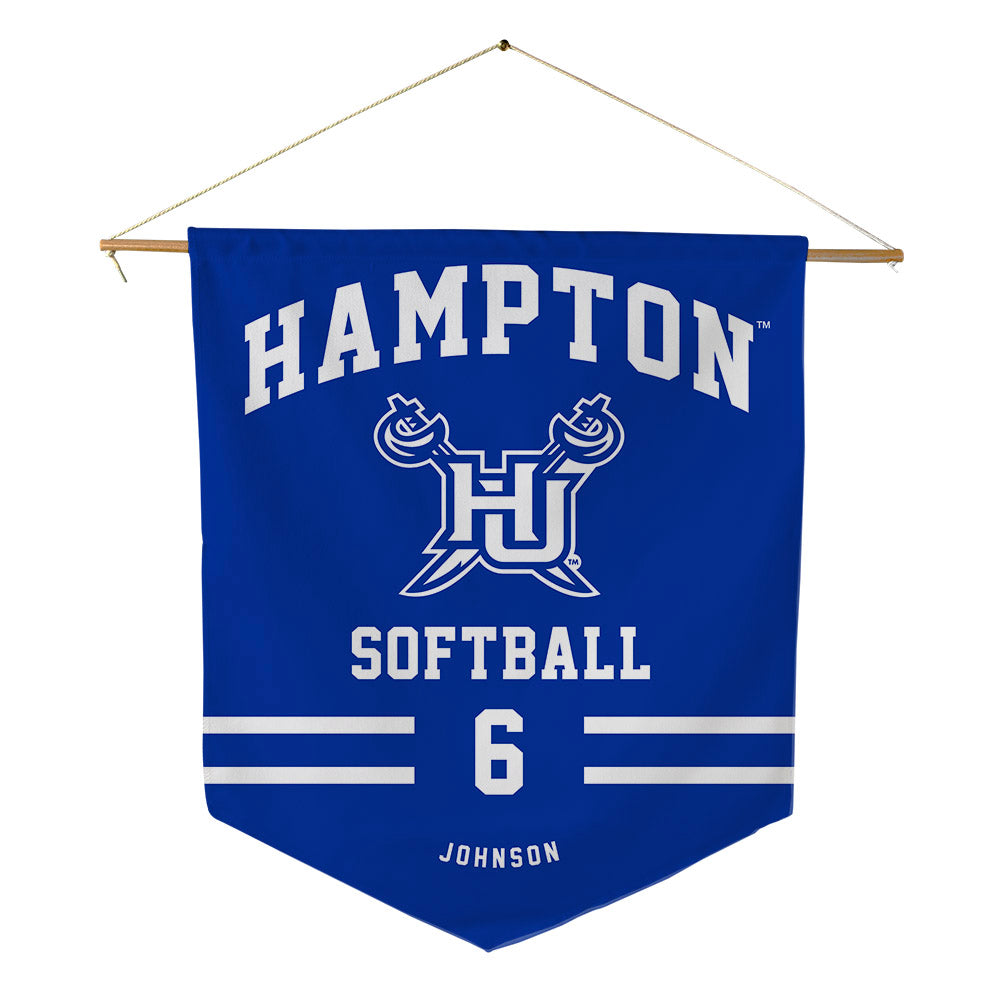 Hampton - NCAA Softball : Amani Johnson - Pennant - 18" x 21"-0