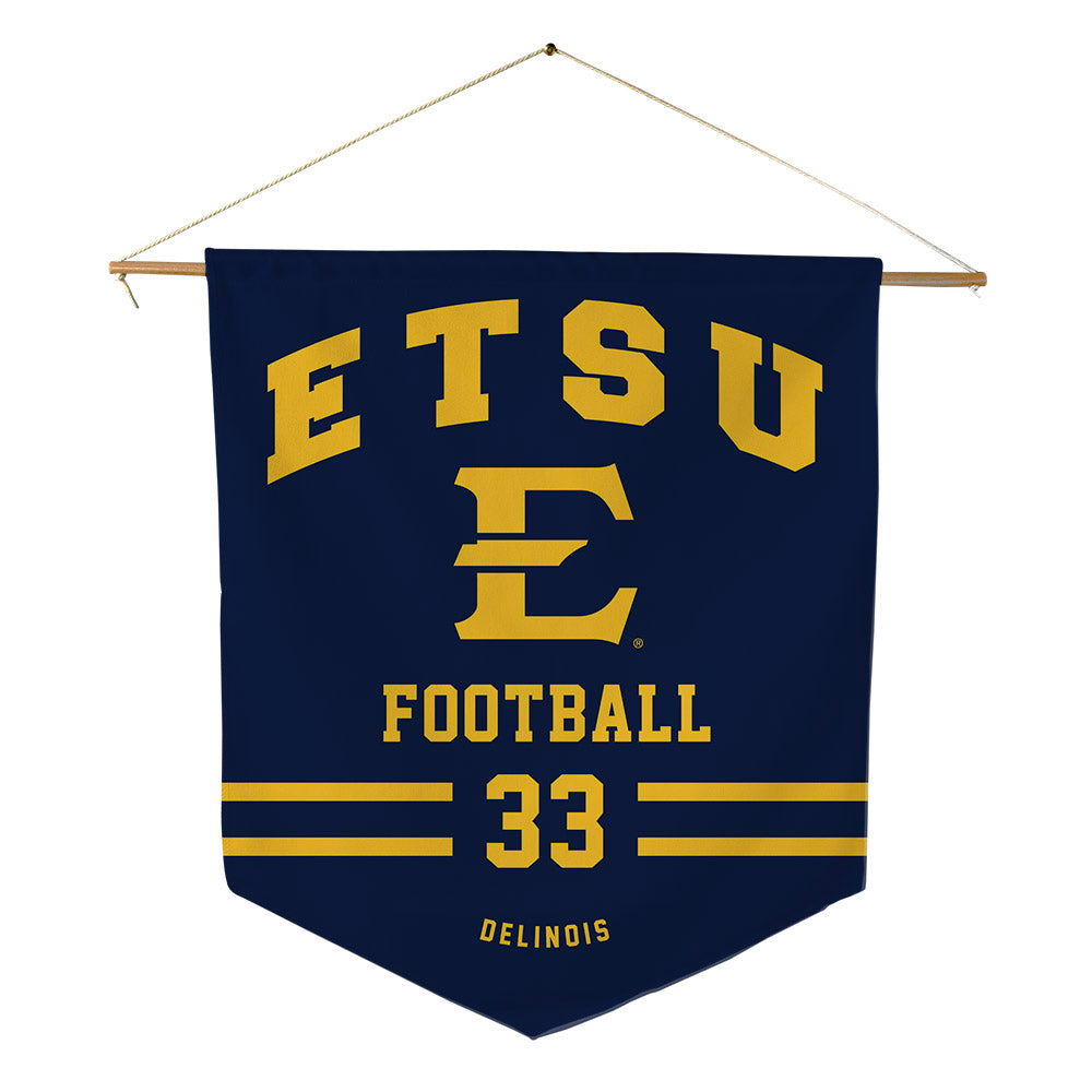 East Tennessee State - NCAA Football : Andrei Delinois - Pennant - 18" x 21"-0