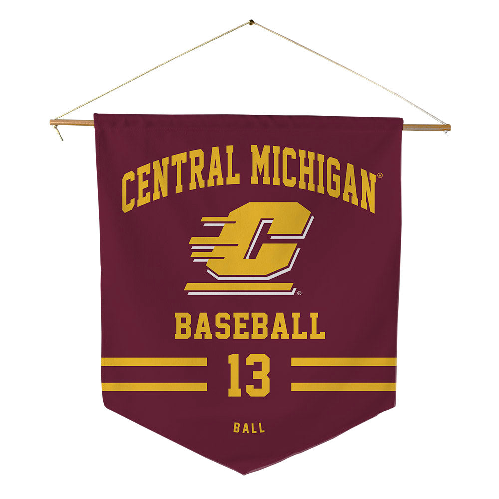 Central Michigan - NCAA Baseball : Nathan Ball - Pennant - 18" x 21"-0