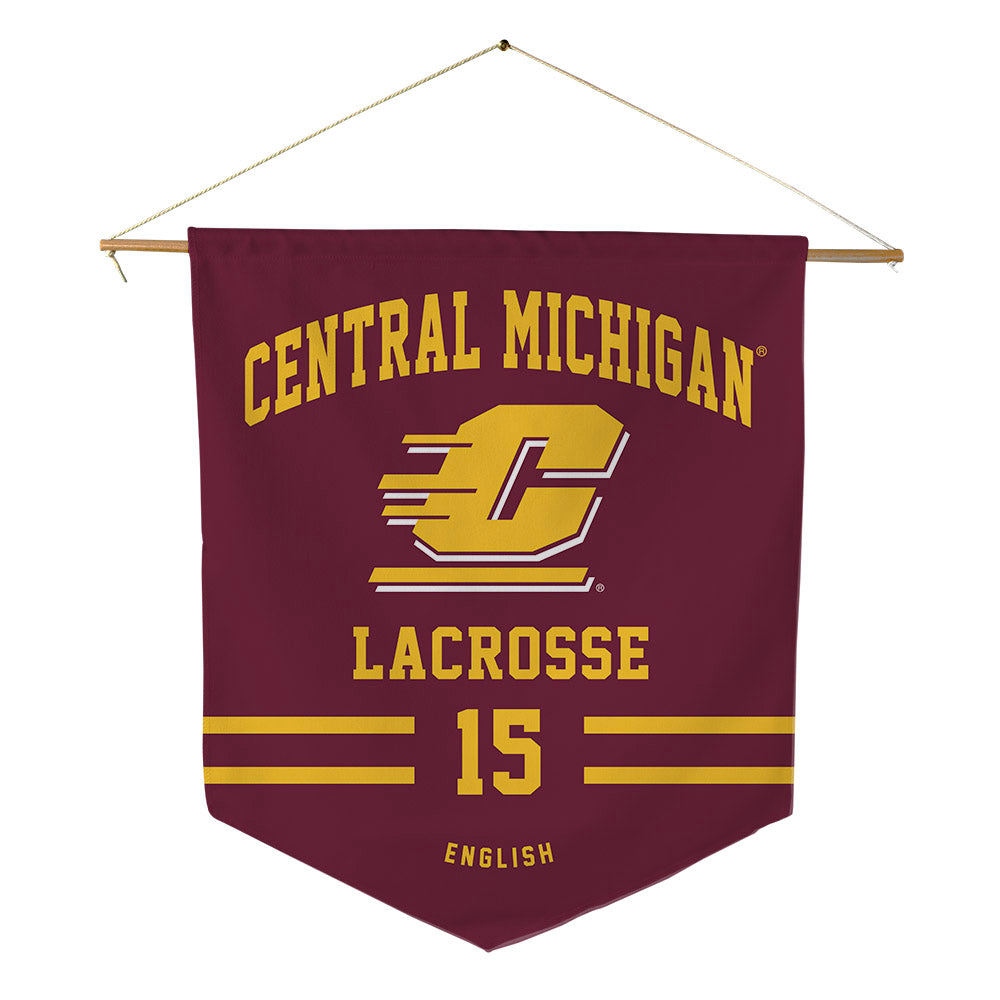 Central Michigan - NCAA Women's Lacrosse : Margaret English - Pennant - 18" x 21"-0